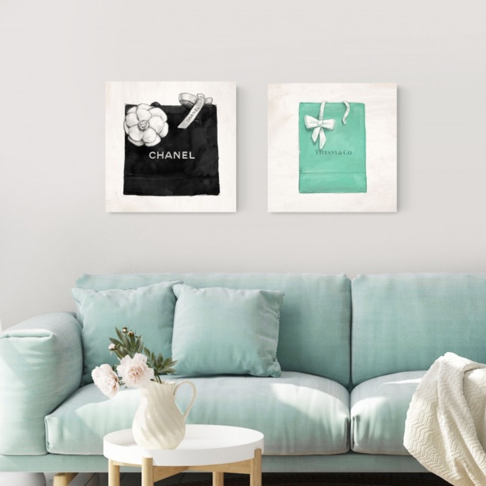 Oliver Gal “Luxury Shopping Bags” Canvas Set